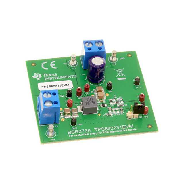 Оценочная плата импульсного стабилизатора Texas Instruments с чипом TPS562231 на плате
