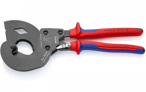 Ножницы KNIPEX для крупных кабелей: храповый механизм и высокая точность
