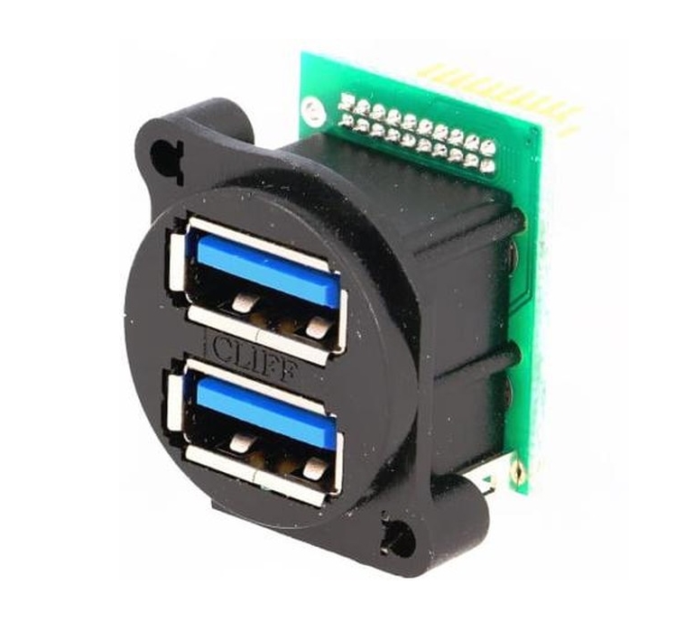 Разъёмы CLIFF USB для монтажа на панели и в приборные стойки